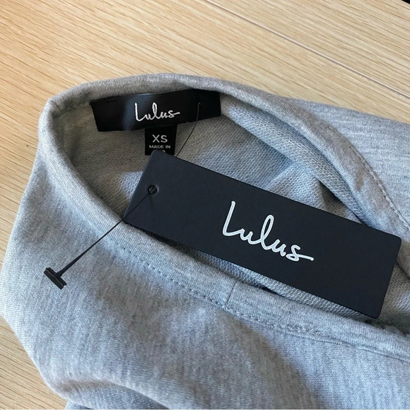 ✨NWT Lulus Heather Gray Always Lounging Tie Sleeve Romper Size XS - Picture 6 of 12